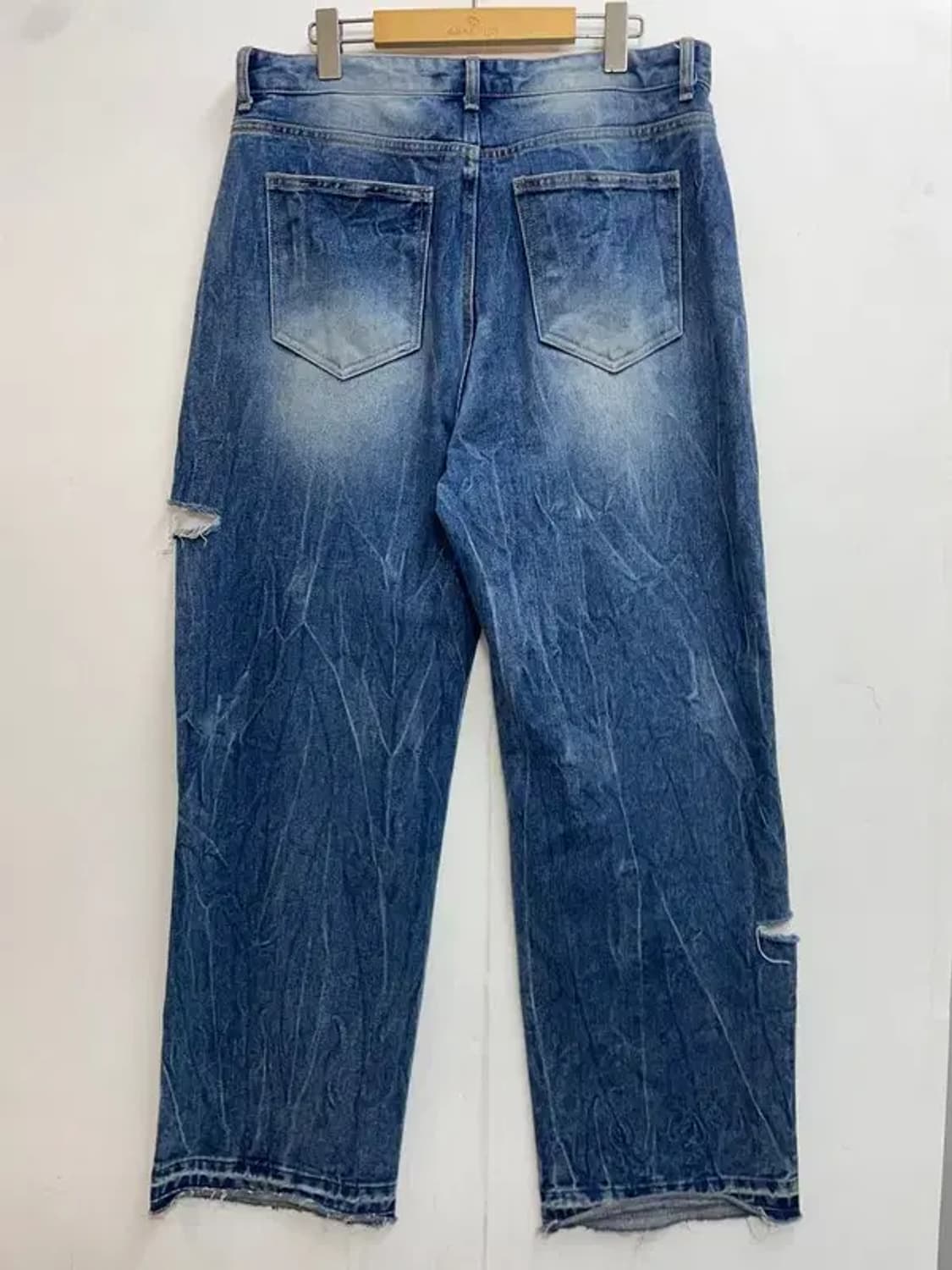 더블유엠씨 컷아웃 링클페이드 데님 와이드핏 상품이미지6