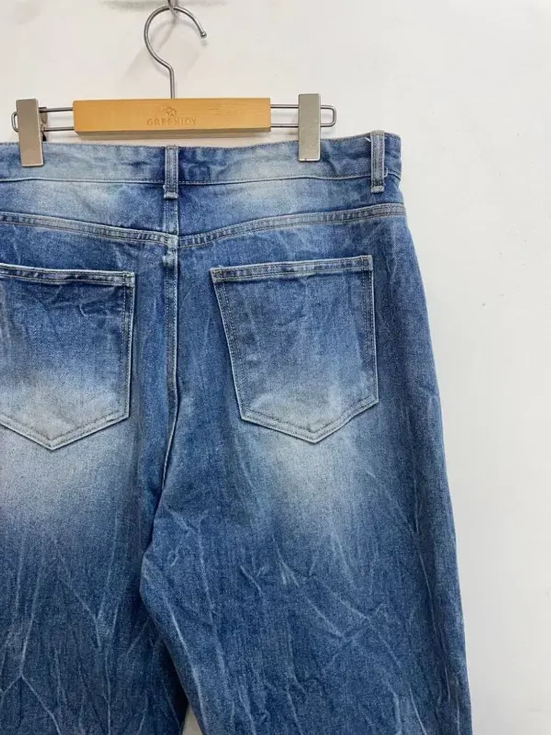 더블유엠씨 컷아웃 링클페이드 데님 와이드핏 상품이미지8