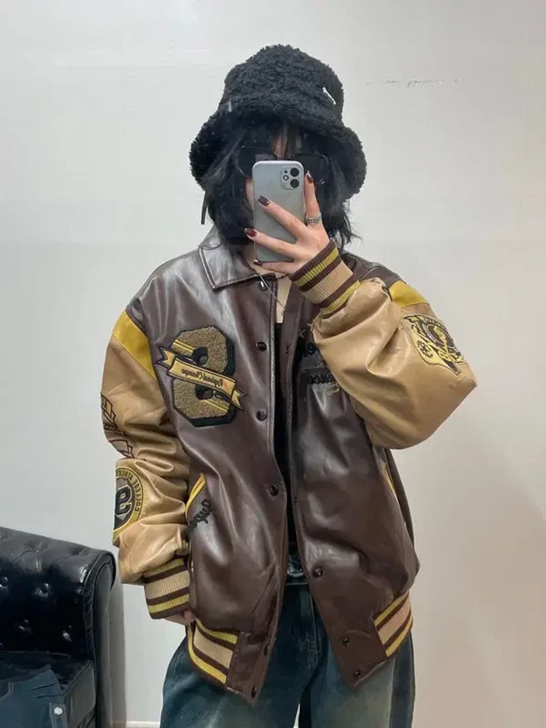 라지 스모크라이즈 바시티 점퍼 자켓 b그레이드 상품이미지1