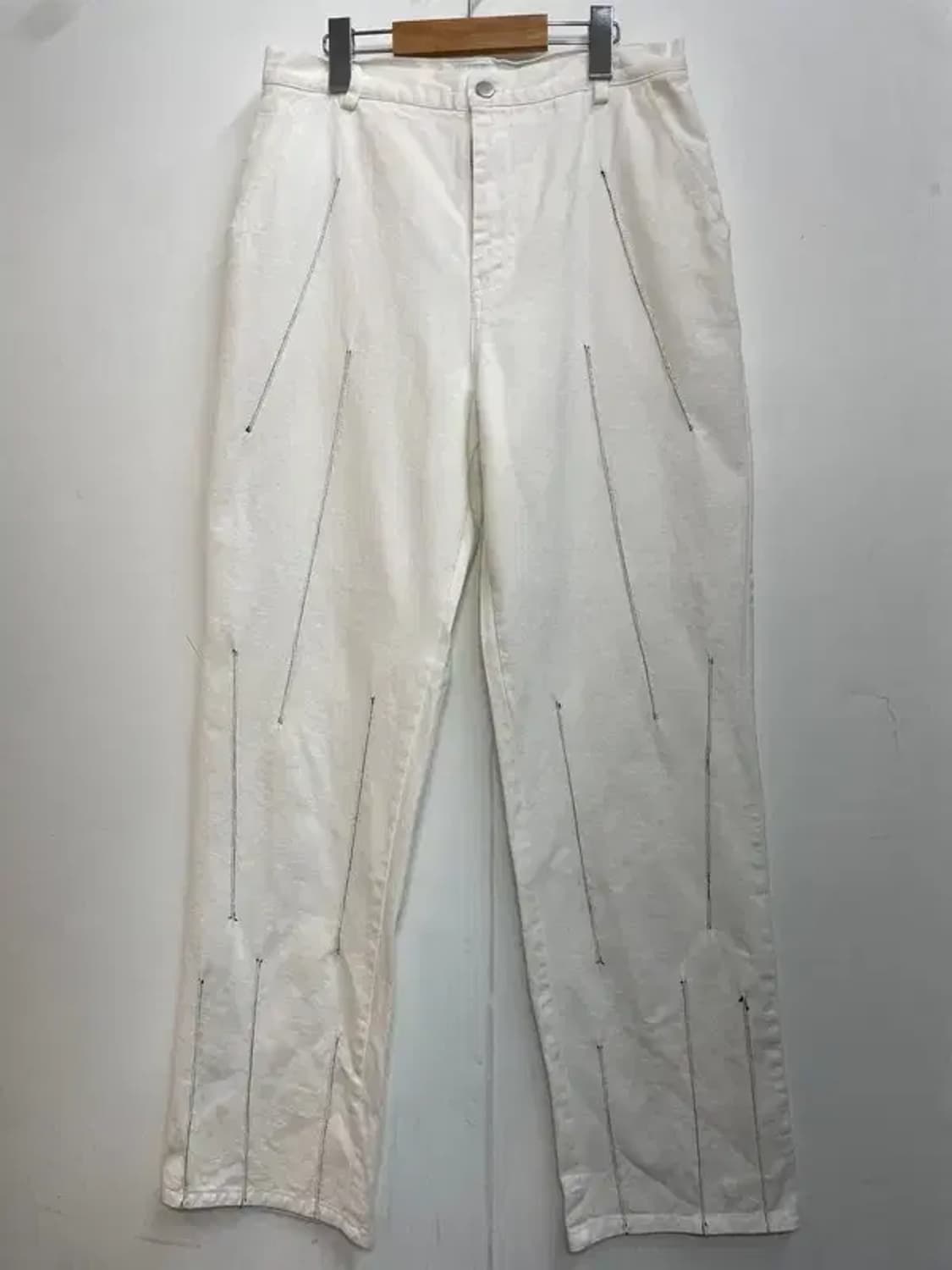 3 own 오운 스티치 와이드핏 팬츠 화이트크림 상품이미지2