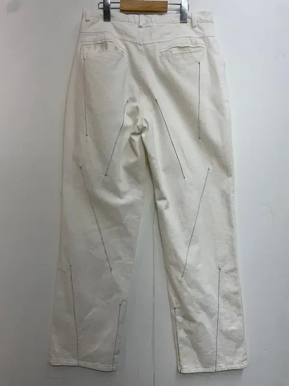 3 own 오운 스티치 와이드핏 팬츠 화이트크림 상품이미지7