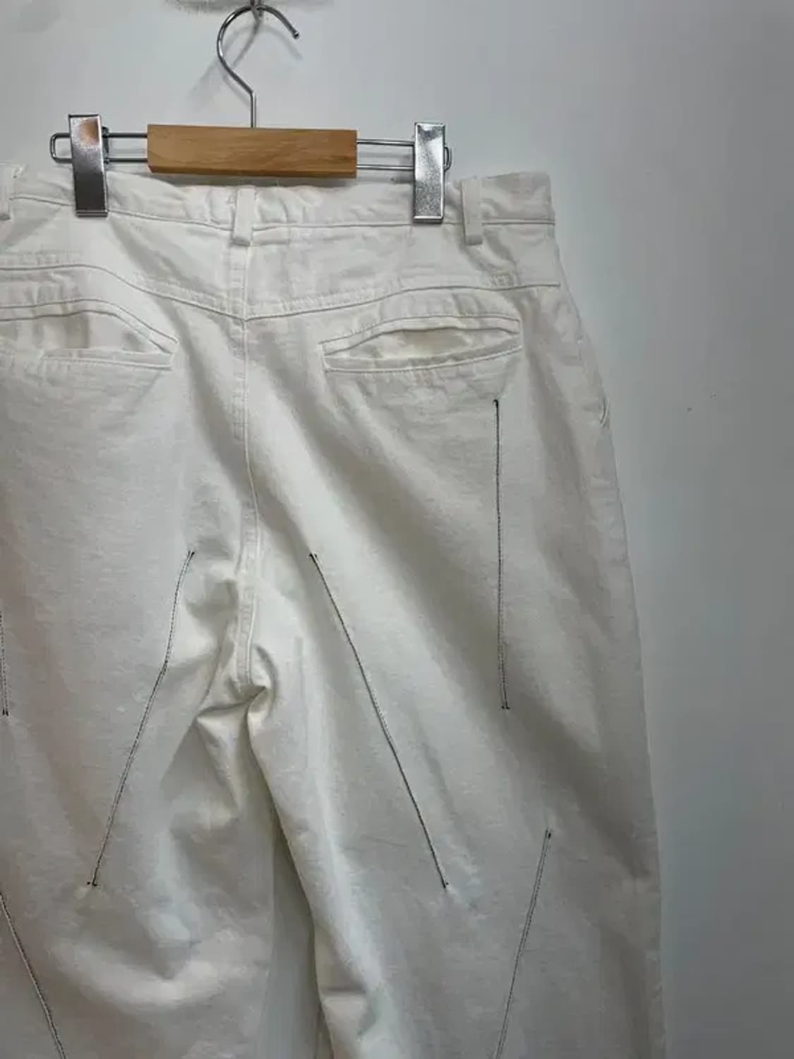 3 own 오운 스티치 와이드핏 팬츠 화이트크림 상품이미지9