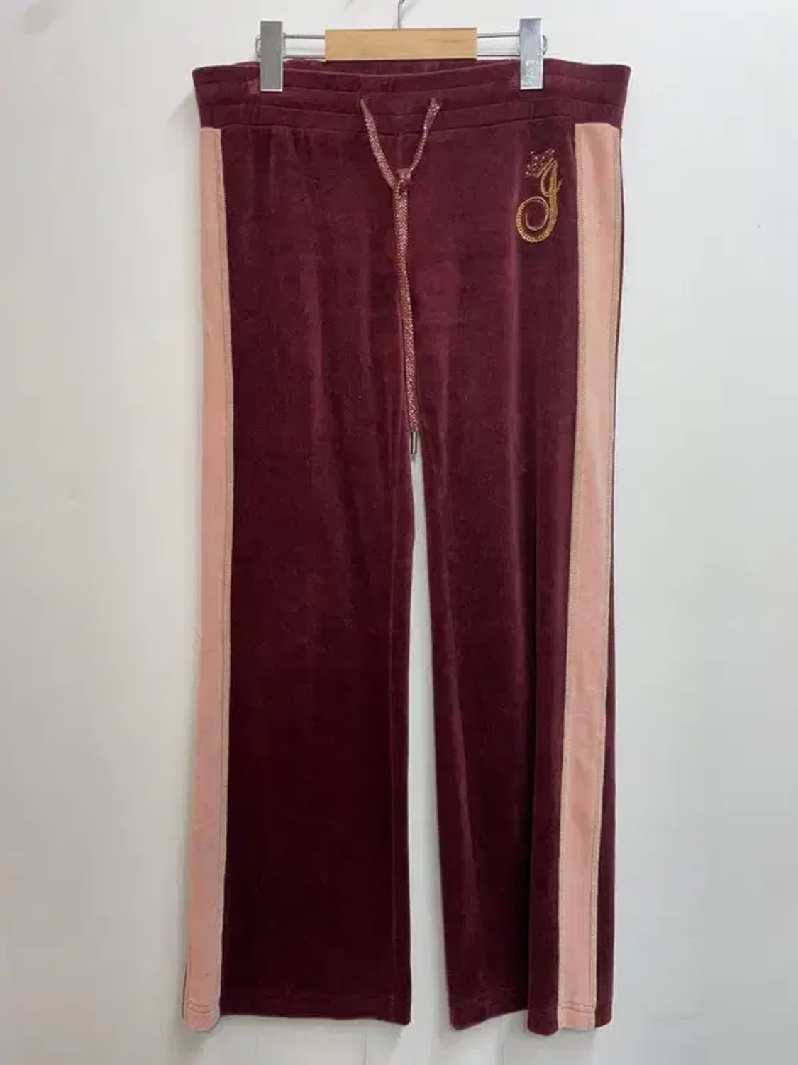 스몰 쥬시 꾸뛰르 벨벳 로우라이즈 트레이닝 팬츠 버건디 상품이미지2