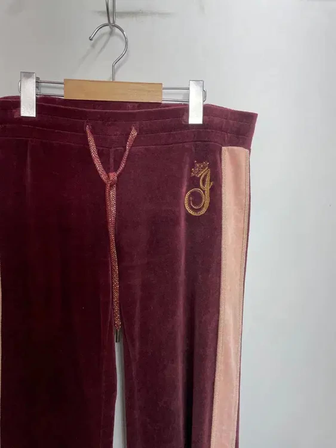 스몰 쥬시 꾸뛰르 벨벳 로우라이즈 트레이닝 팬츠 버건디 상품이미지4