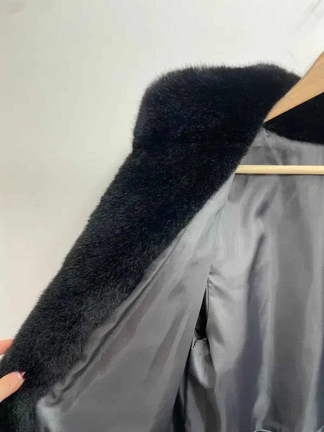 프리 Ba q 여자 인조 퍼 하프 코트 블랙 상품이미지6