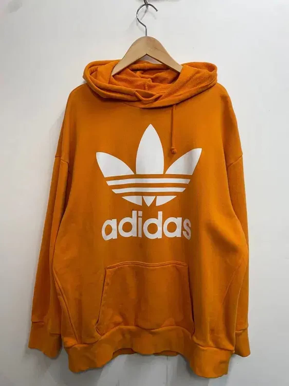 라지 아디다스 파이어버드 트레포일 빅로고 후드 오렌지 상품이미지2