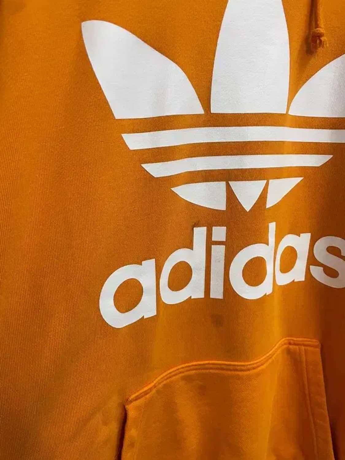 라지 아디다스 파이어버드 트레포일 빅로고 후드 오렌지 상품이미지5