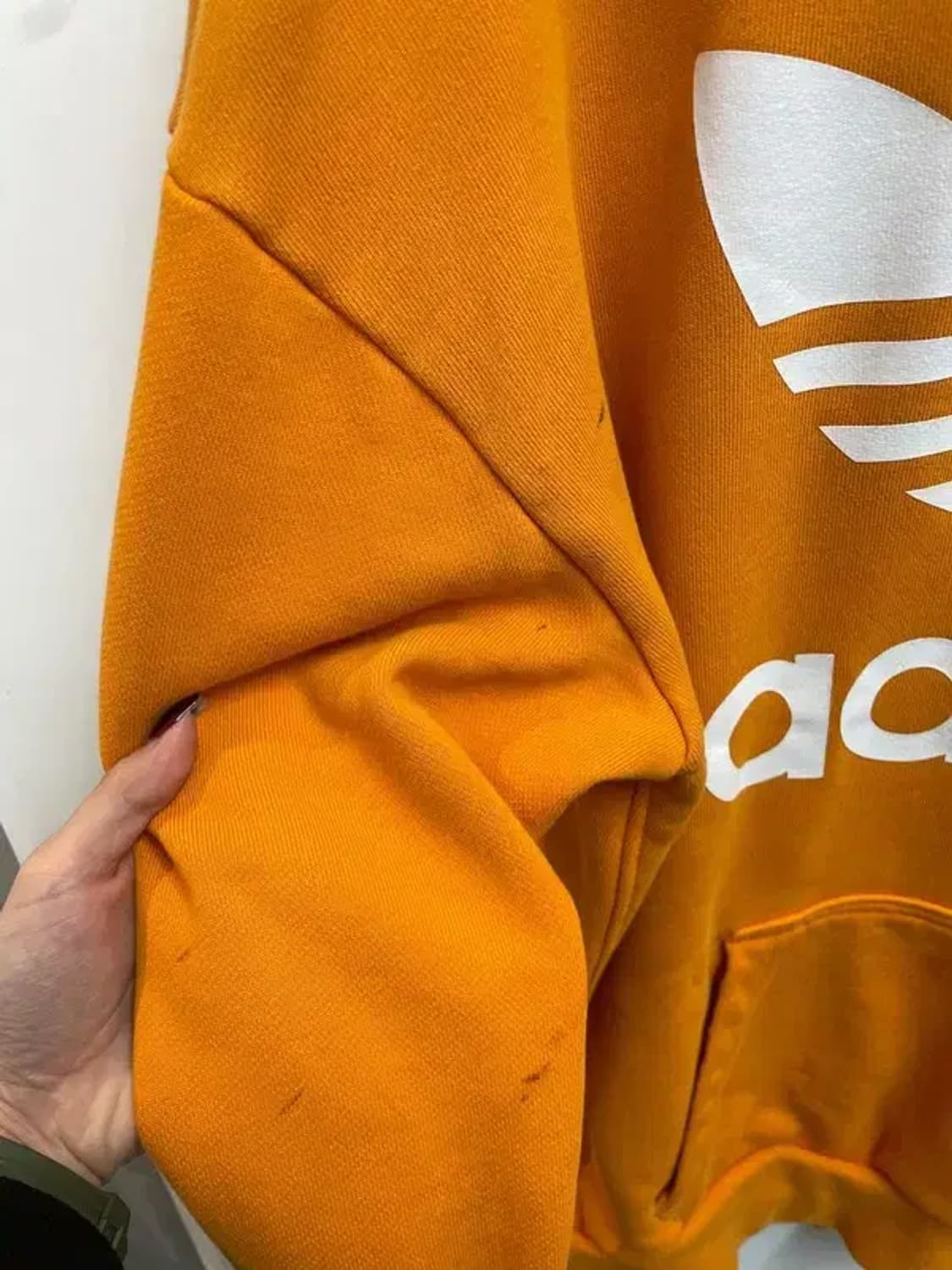 라지 아디다스 파이어버드 트레포일 빅로고 후드 오렌지 상품이미지6