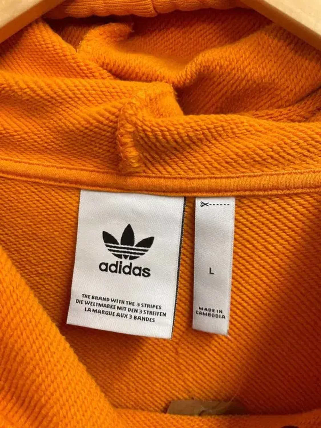 라지 아디다스 파이어버드 트레포일 빅로고 후드 오렌지 상품이미지7