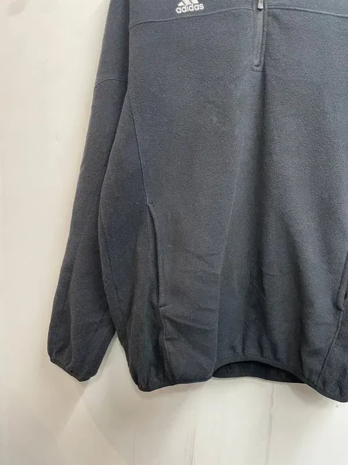 아디다스 빈티지 삼선 반집업 후리스 블랙 상품이미지3