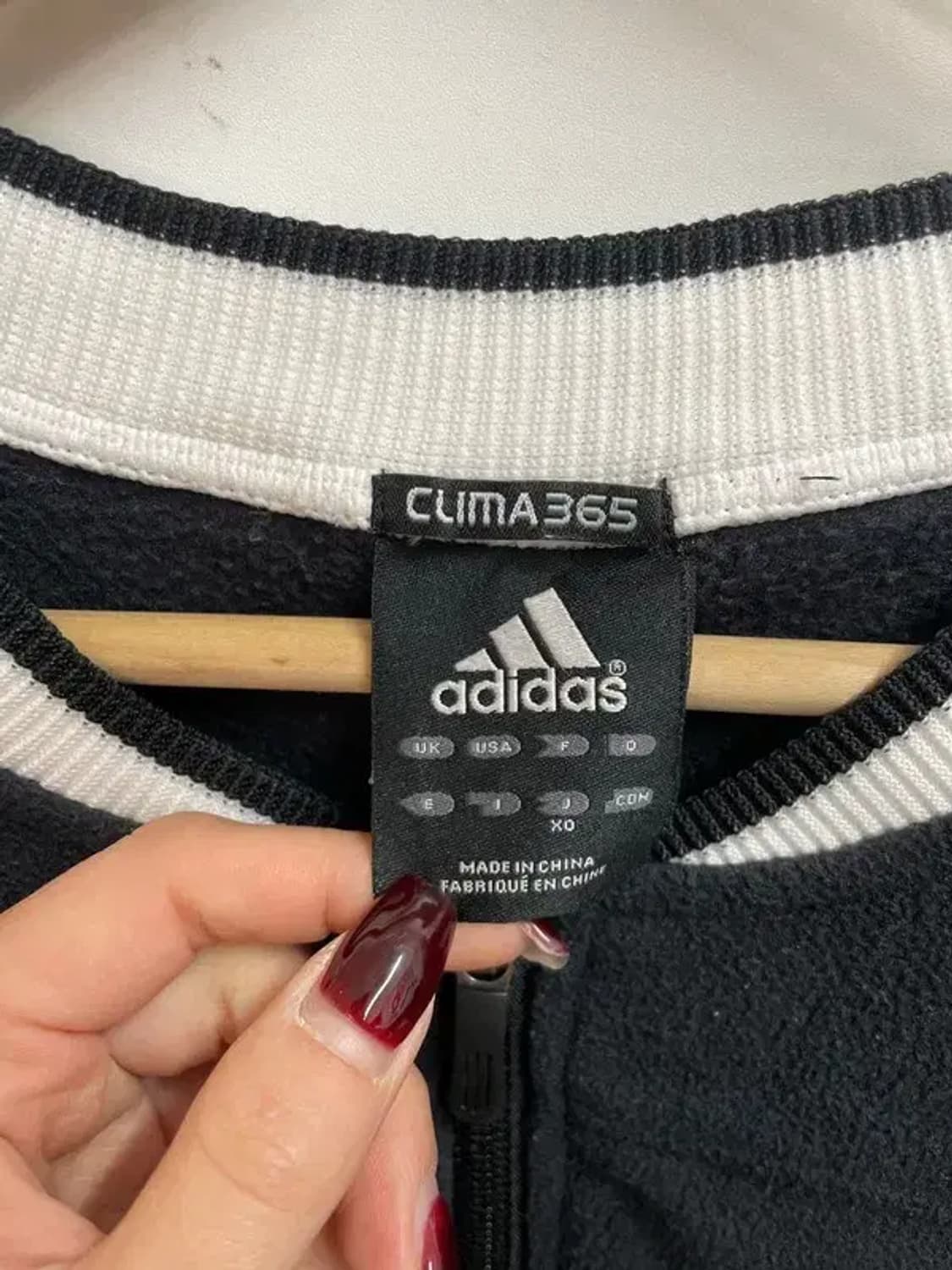 아디다스 빈티지 삼선 반집업 후리스 블랙 상품이미지5