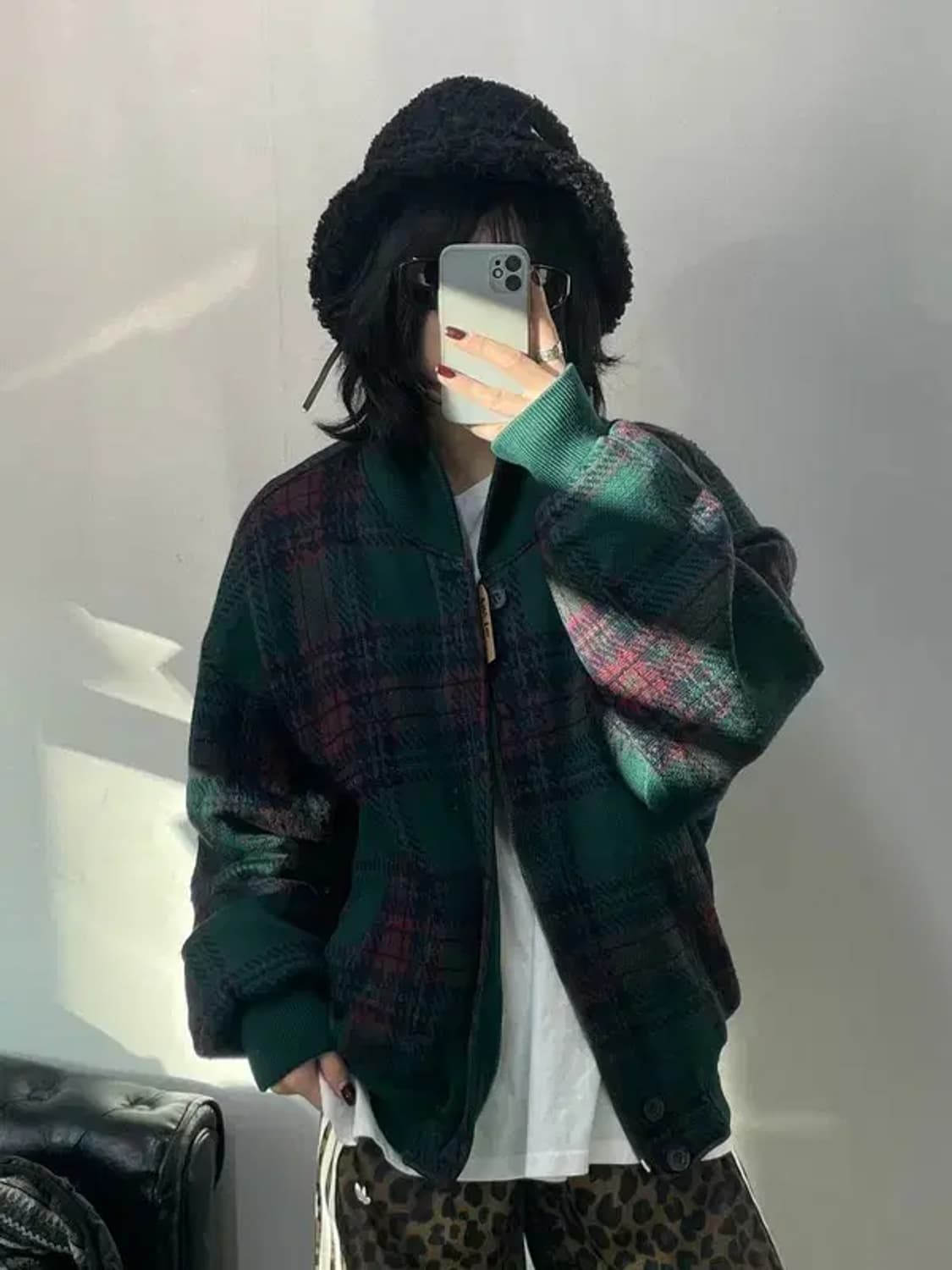 100 입생로랑 올드스쿨 체크 울 자켓 점퍼 상품이미지1