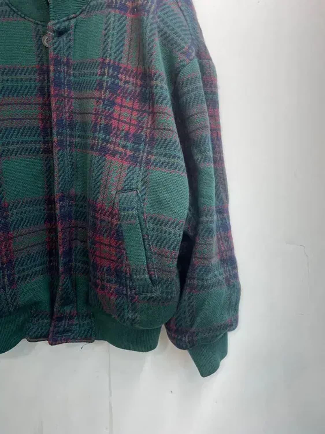 100 입생로랑 올드스쿨 체크 울 자켓 점퍼 상품이미지3