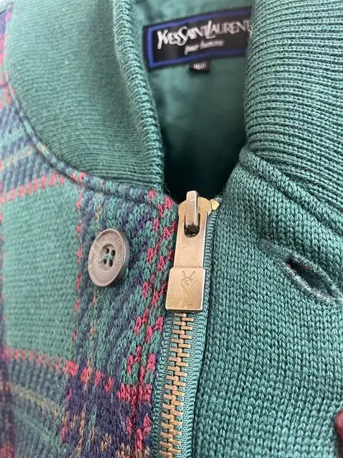 100 입생로랑 올드스쿨 체크 울 자켓 점퍼 상품이미지5