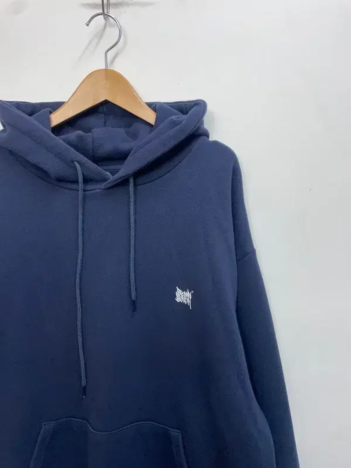 라지 브라운브레스 오버핏 뒷판로고 네이비 후드티셔츠 후디 상품이미지4