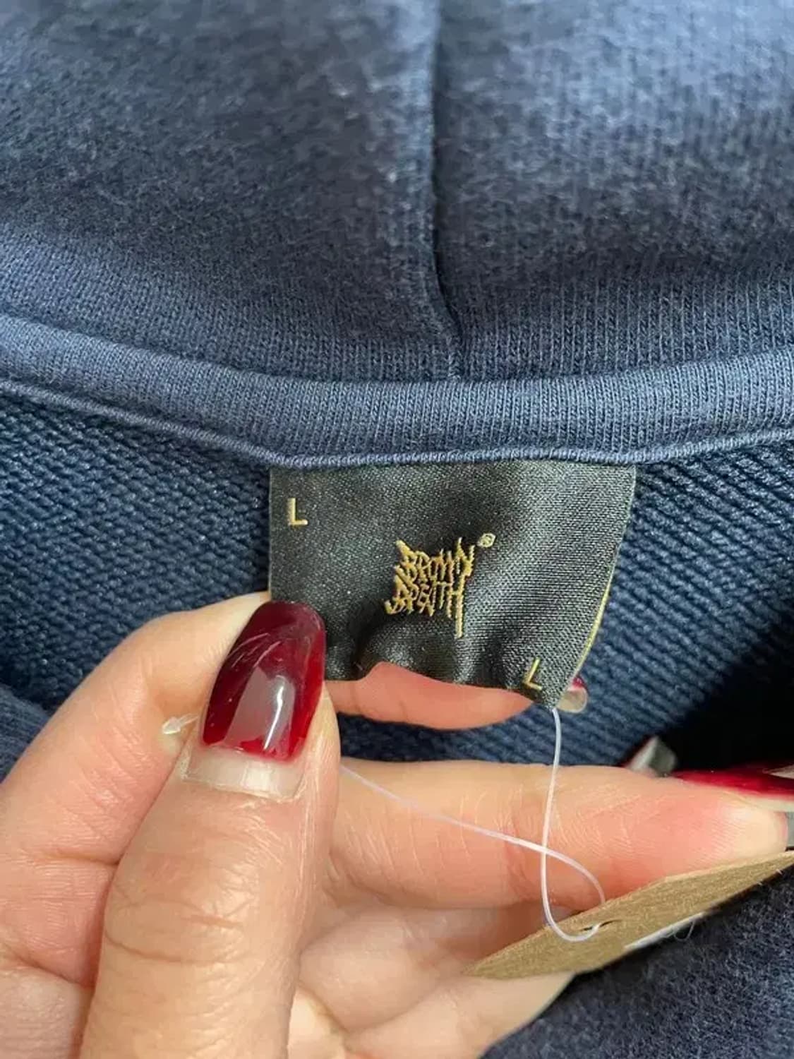 라지 브라운브레스 오버핏 뒷판로고 네이비 후드티셔츠 후디 상품이미지6