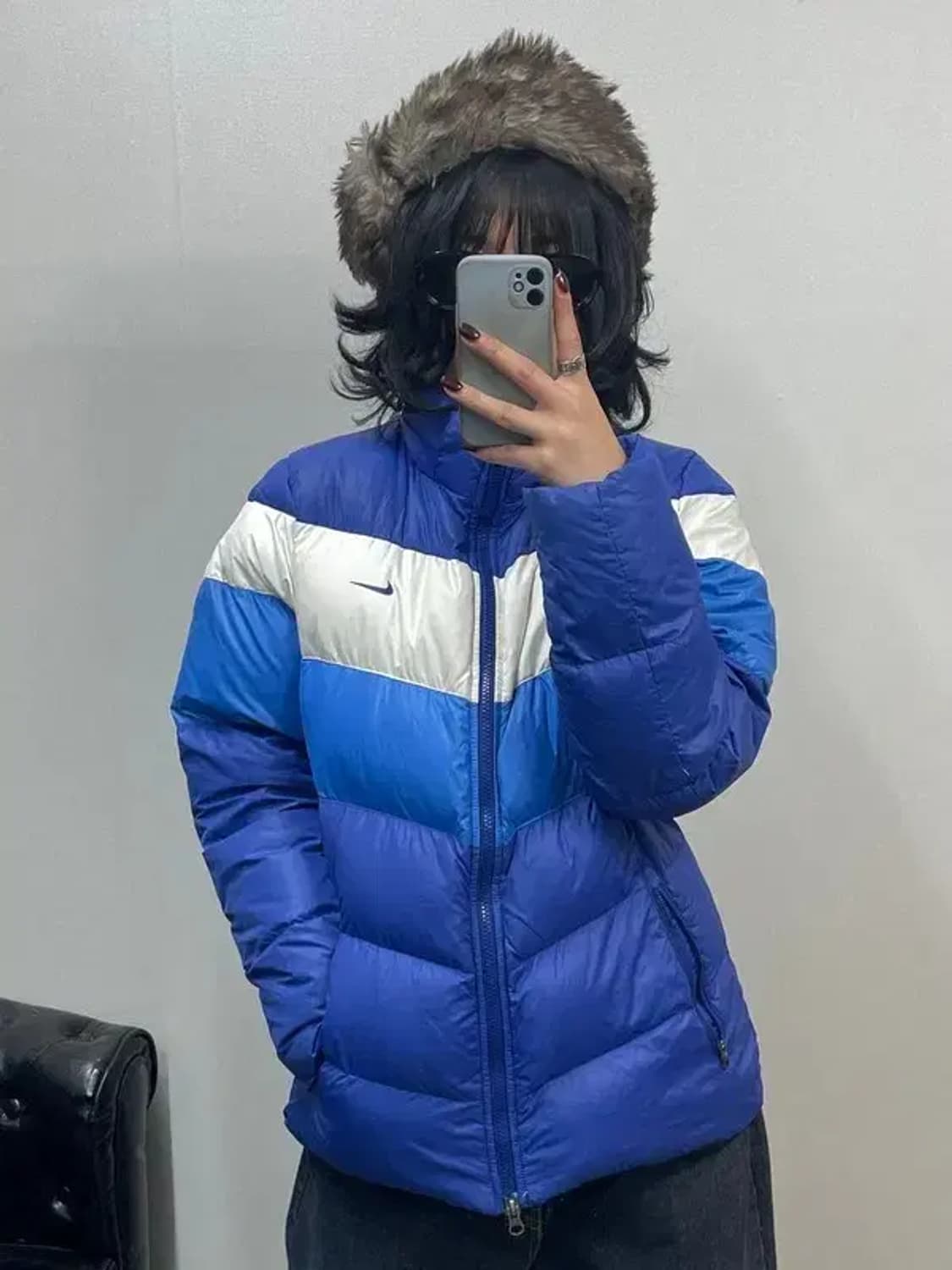 XL 나이키 올드스쿨 투톤로고 스우시 패딩 다운점퍼 상품이미지1