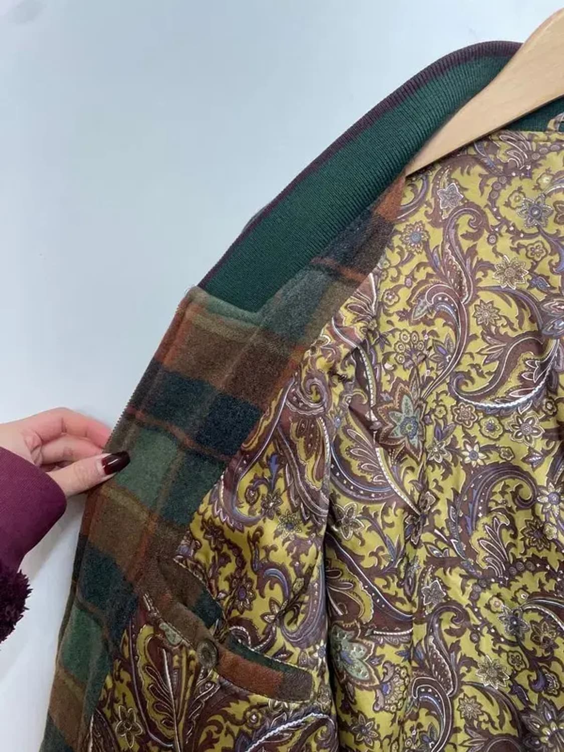 올드스쿨 vtg 울 체크 자켓 점퍼 상품이미지5