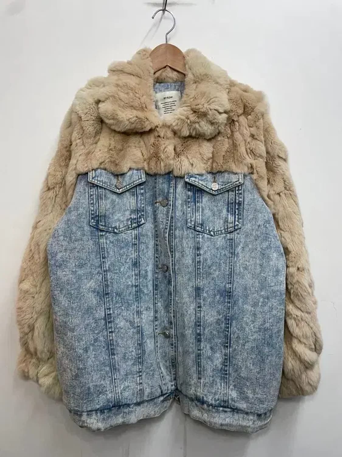 프리 by flow 바이플로우 오버핏 퍼 데님 청자켓 상품이미지2