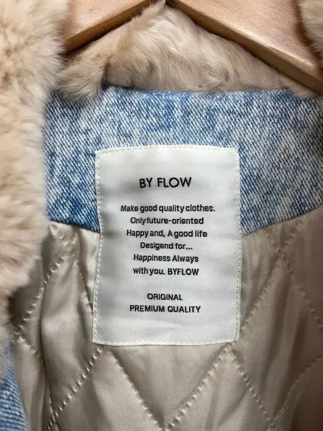 프리 by flow 바이플로우 오버핏 퍼 데님 청자켓 상품이미지5