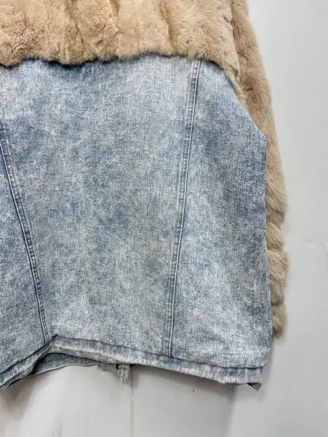 프리 by flow 바이플로우 오버핏 퍼 데님 청자켓 상품이미지9