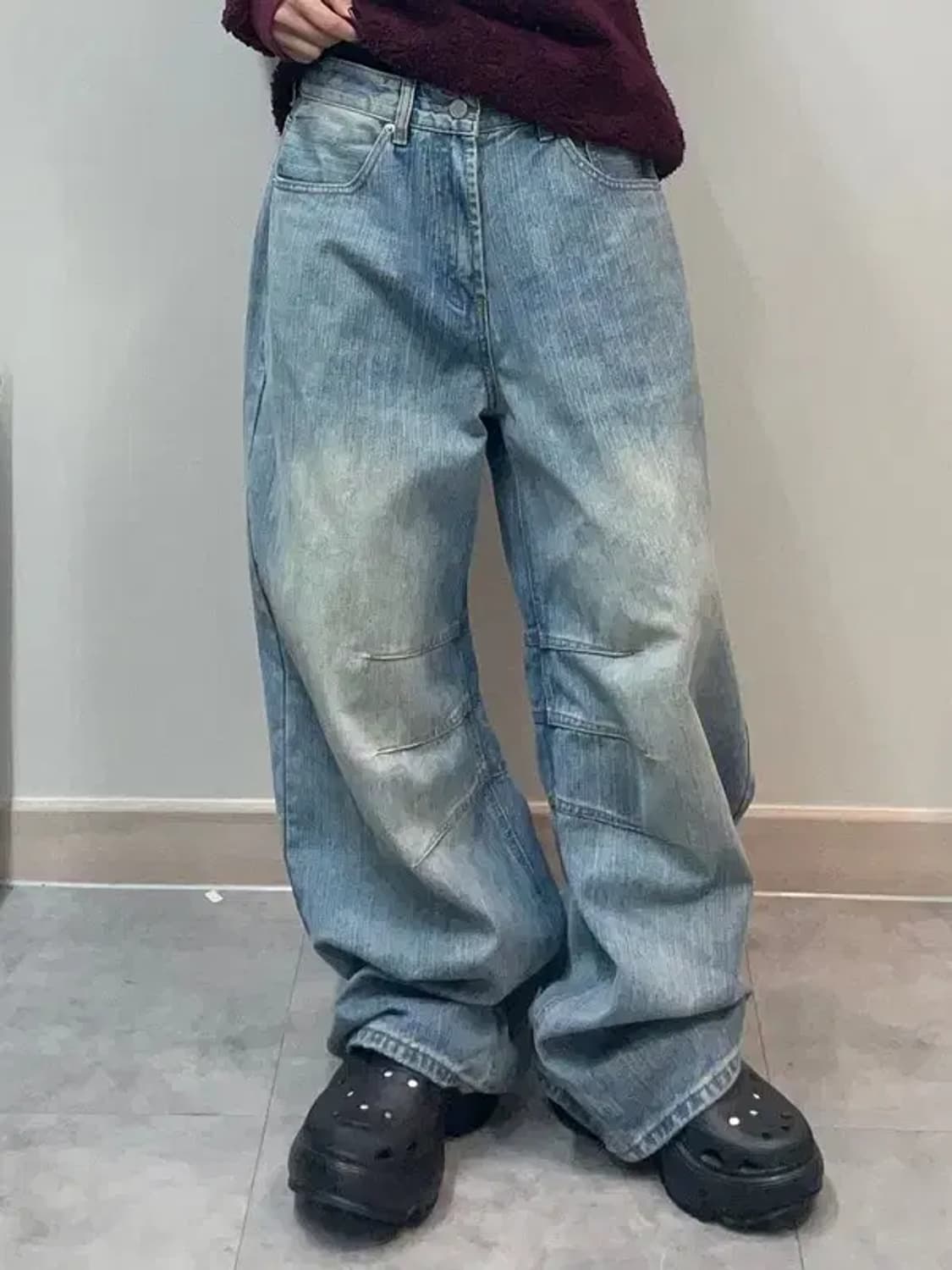 라지 decency concept 와이드 데님팬츠 청바지 상품이미지1