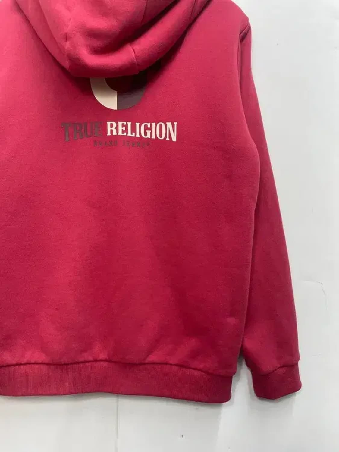 100 트루릴리전 여자 오버핏 올드스쿨 후드집업 티셔츠 레드 상품이미지9