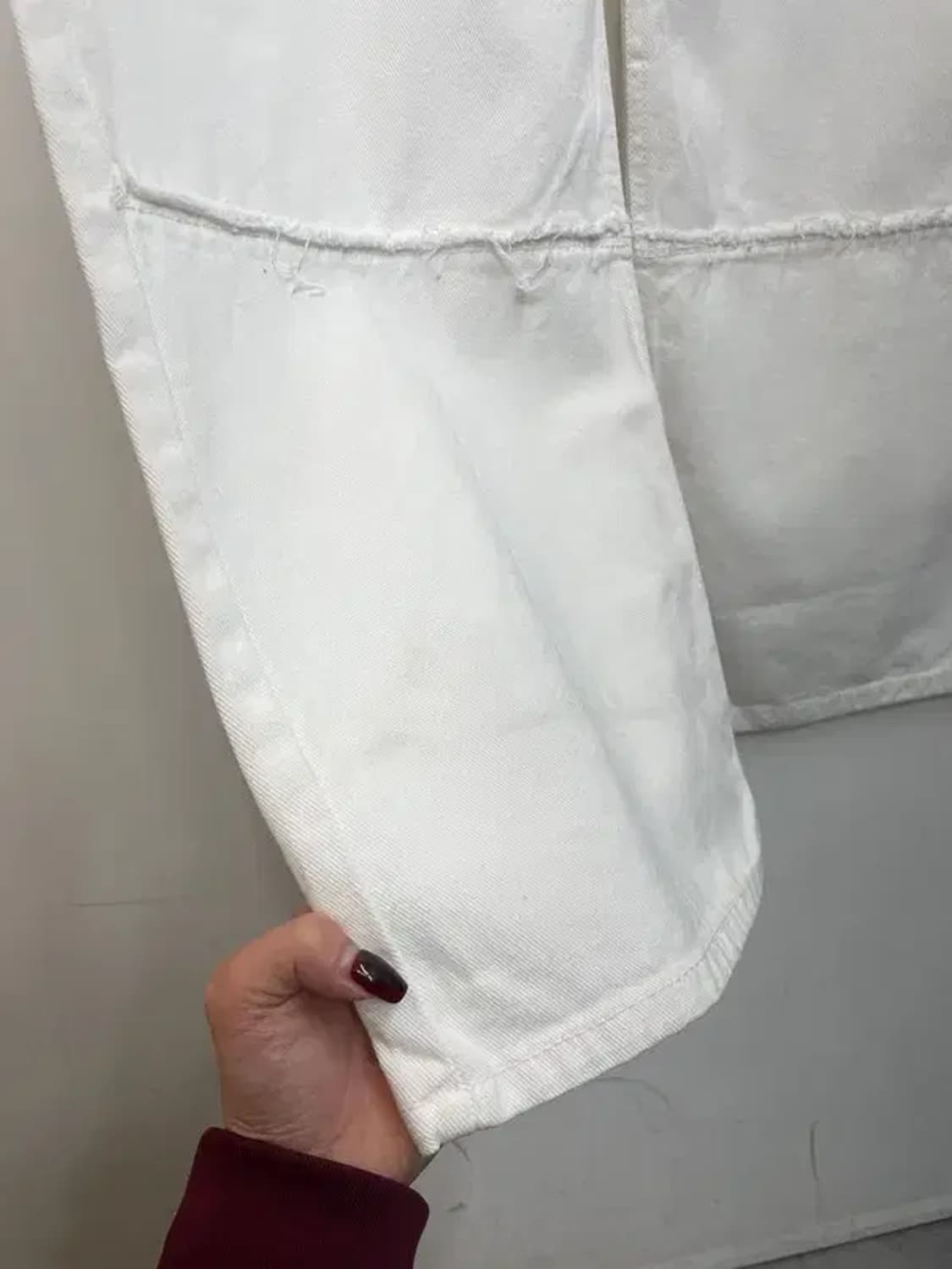 mento 와이드 화이트 배기진 데님팬츠 상품이미지5