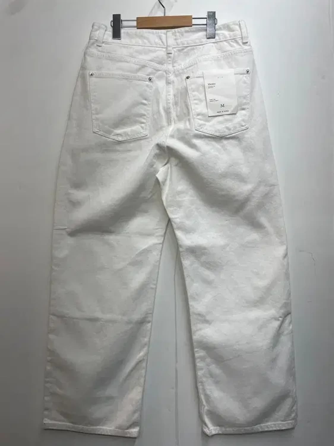 mento 와이드 화이트 배기진 데님팬츠 상품이미지8