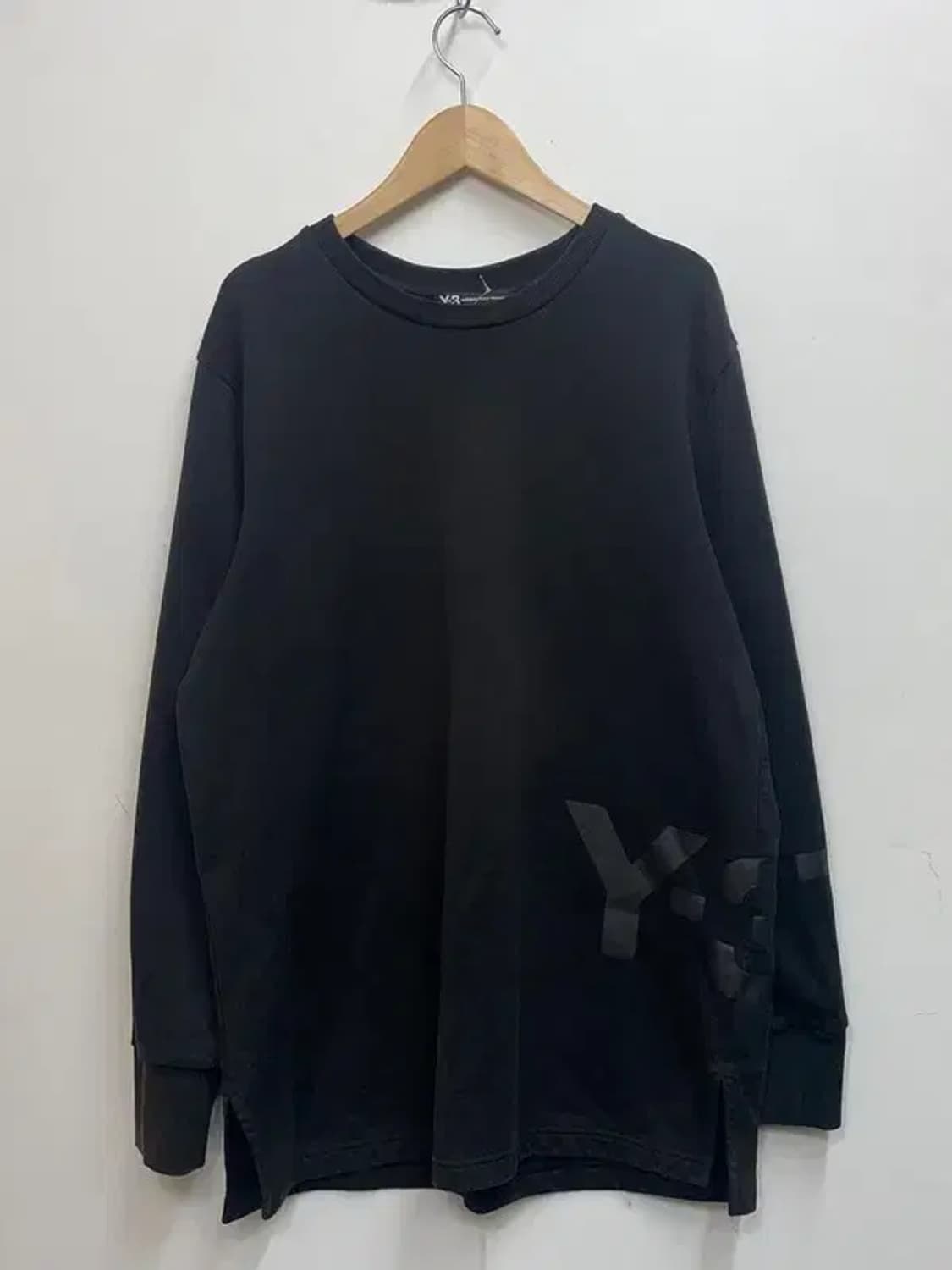 미디움 아디다스 y3 블랙 오버핏 맨투맨 티셔츠 상품이미지2