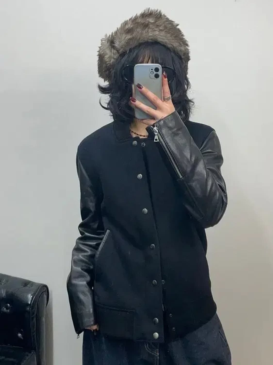 미디움 LOFI 신슐레이트 양가죽 바시티 자켓 상품이미지1