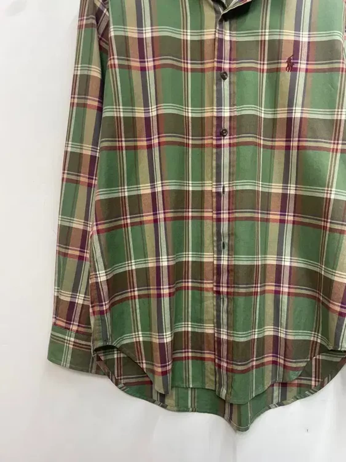 라지 폴로랄프로렌 그린 체크 셔츠 올드스쿨 상품이미지3