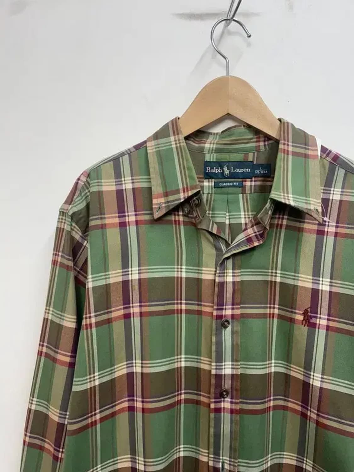 라지 폴로랄프로렌 그린 체크 셔츠 올드스쿨 상품이미지4