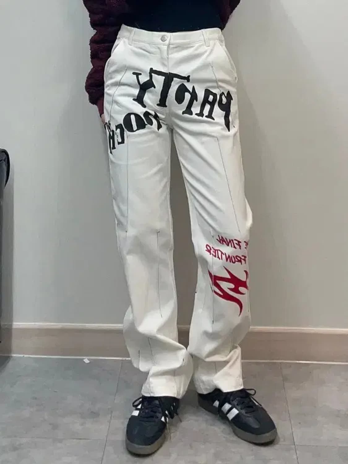 1 own 오운 워싱 페인트 포인트 크림진 상품이미지1