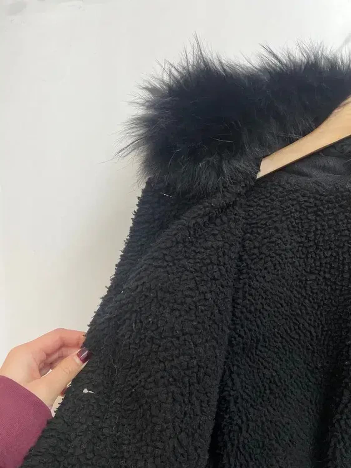 3사이즈 jpn 퍼 데님 크롭 겨울용 자켓 블랙 상품이미지8