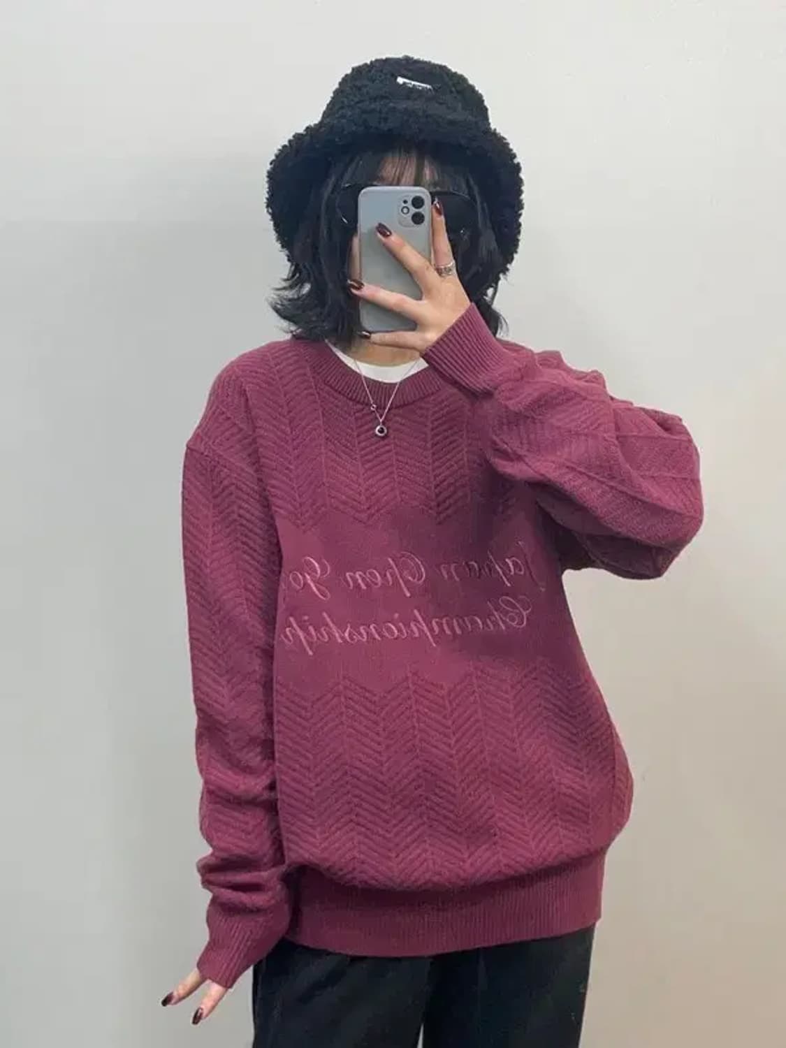 라지 jpn 일본 빈티지 레터링 로고 니트 스웨터 상품이미지1