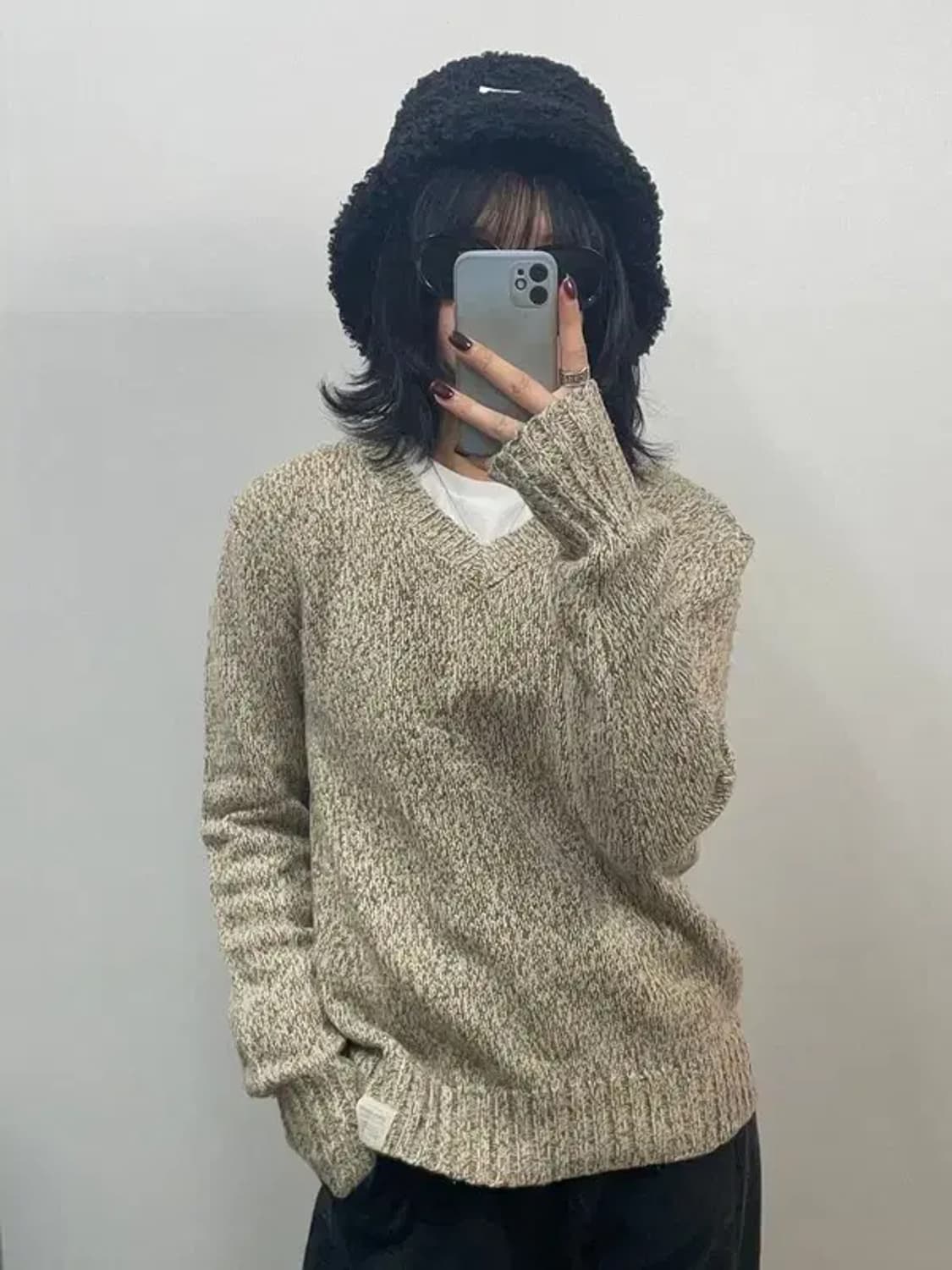 스몰 데님 앤 서플라이 랄프 로렌 브이넥 베이지 니트 스웨터 상품이미지1