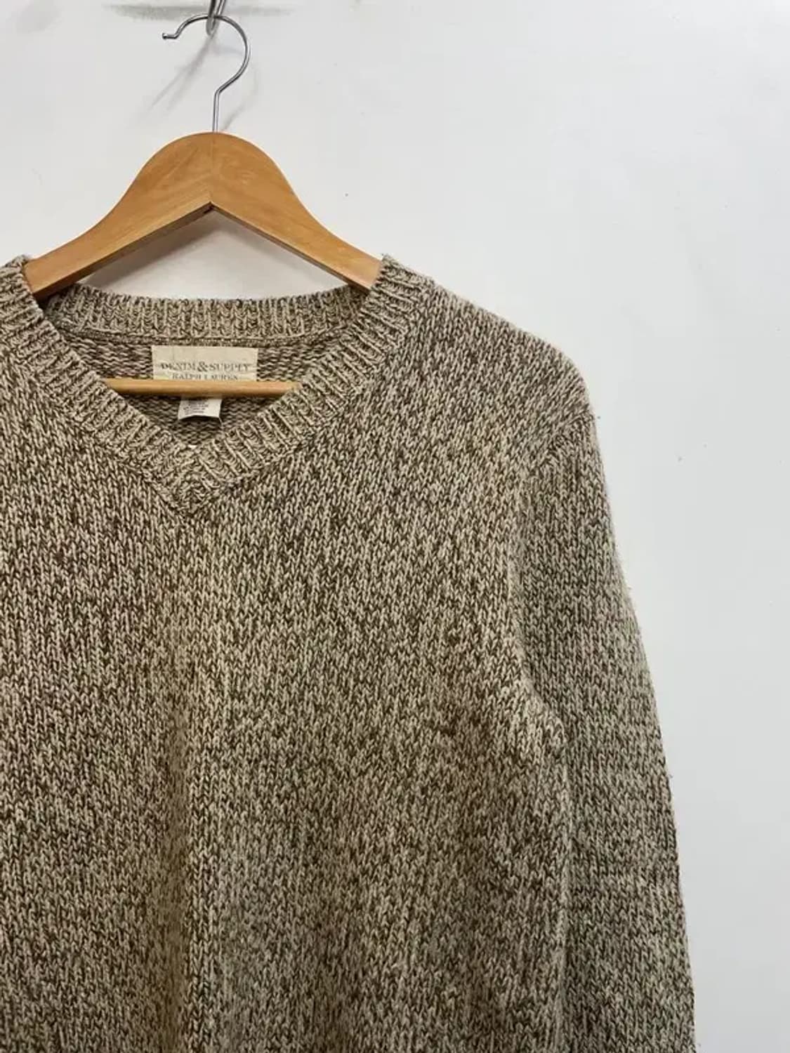 스몰 데님 앤 서플라이 랄프 로렌 브이넥 베이지 니트 스웨터 상품이미지4