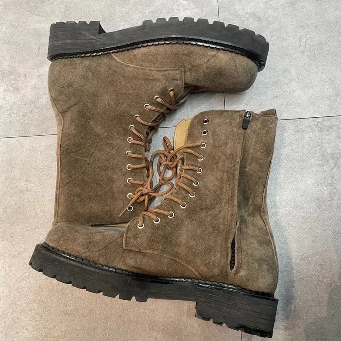 260 디블랙  스웨이드 레이스업 앵클 부츠 브라운 상품이미지3