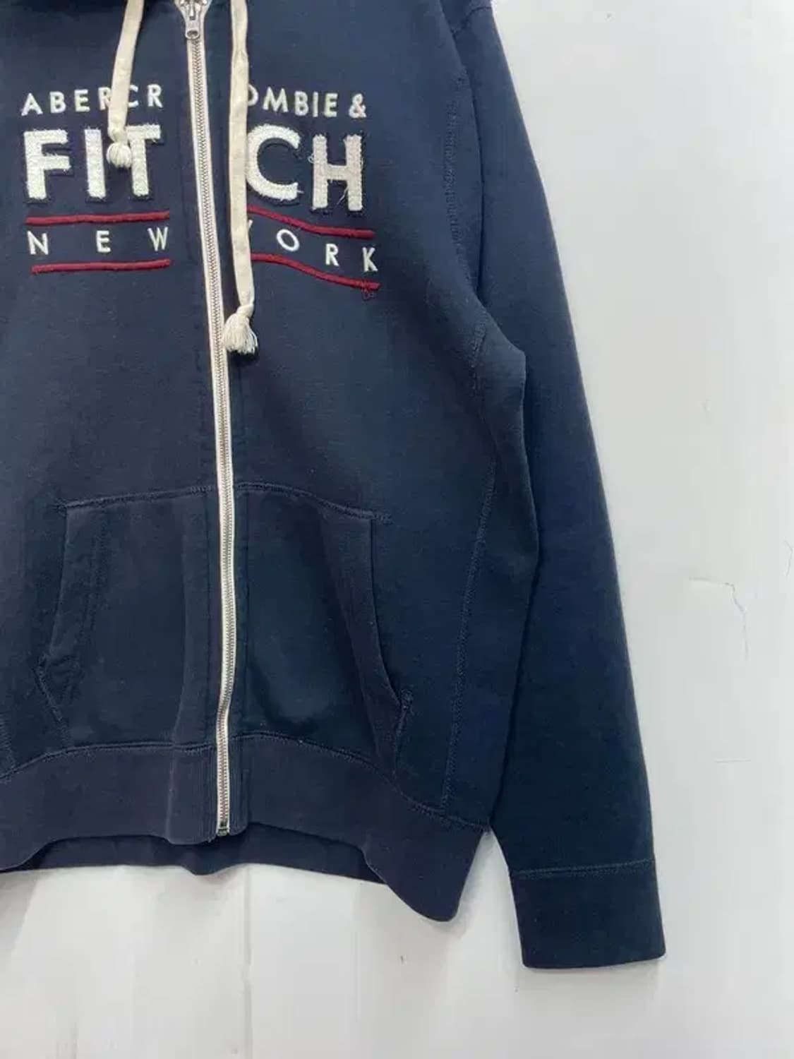 미디움 아베크롬비 앤 피치 y2k 빈티지 후드 집업 네이비 상품이미지3