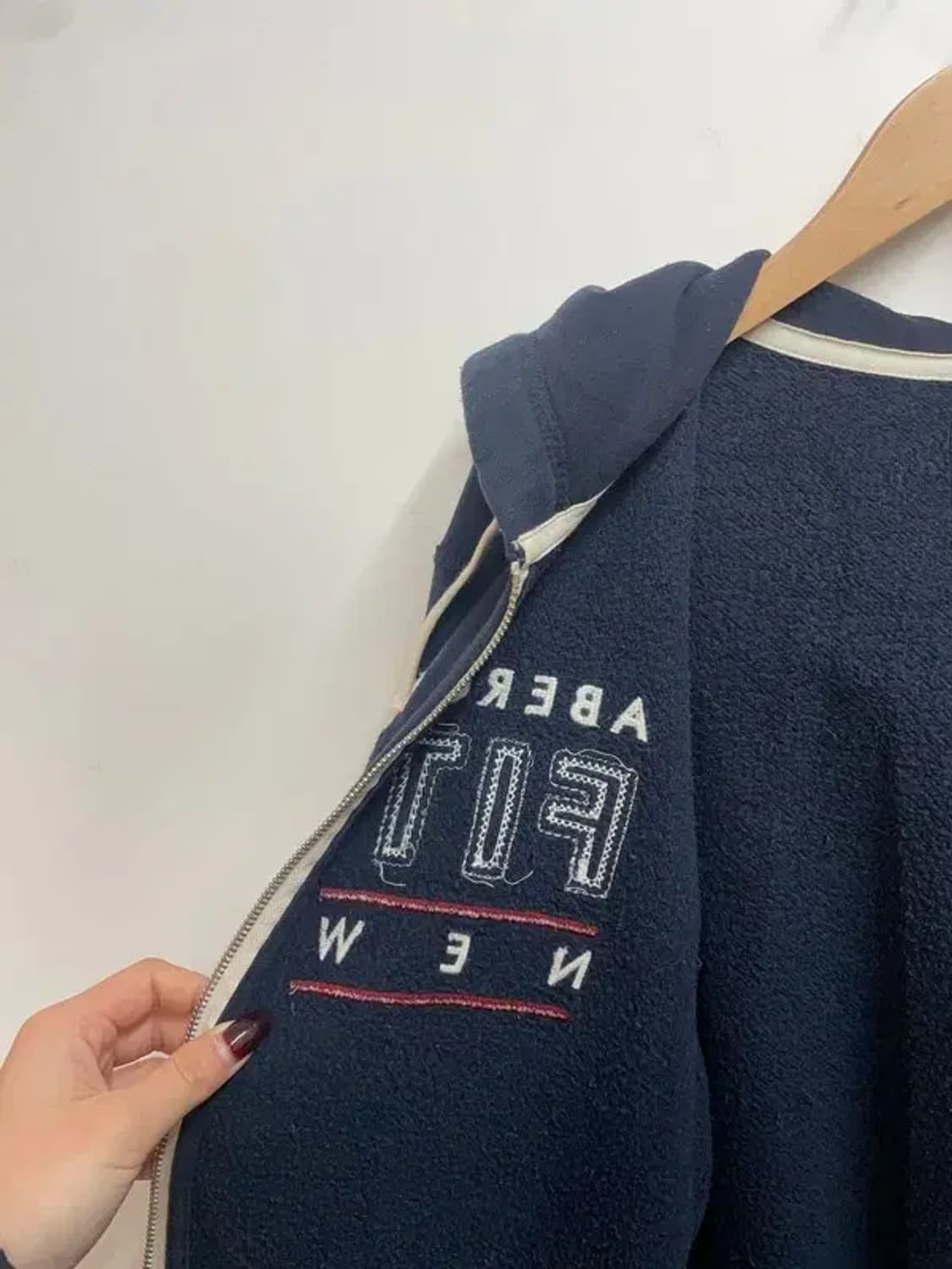 미디움 아베크롬비 앤 피치 y2k 빈티지 후드 집업 네이비 상품이미지6