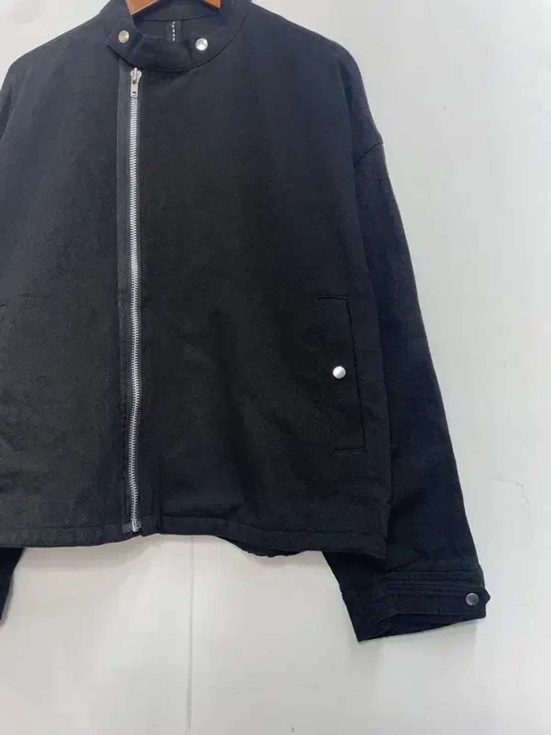 스몰 플라스틱프로덕트 코튼 바이커 자켓 블랙 상품이미지3