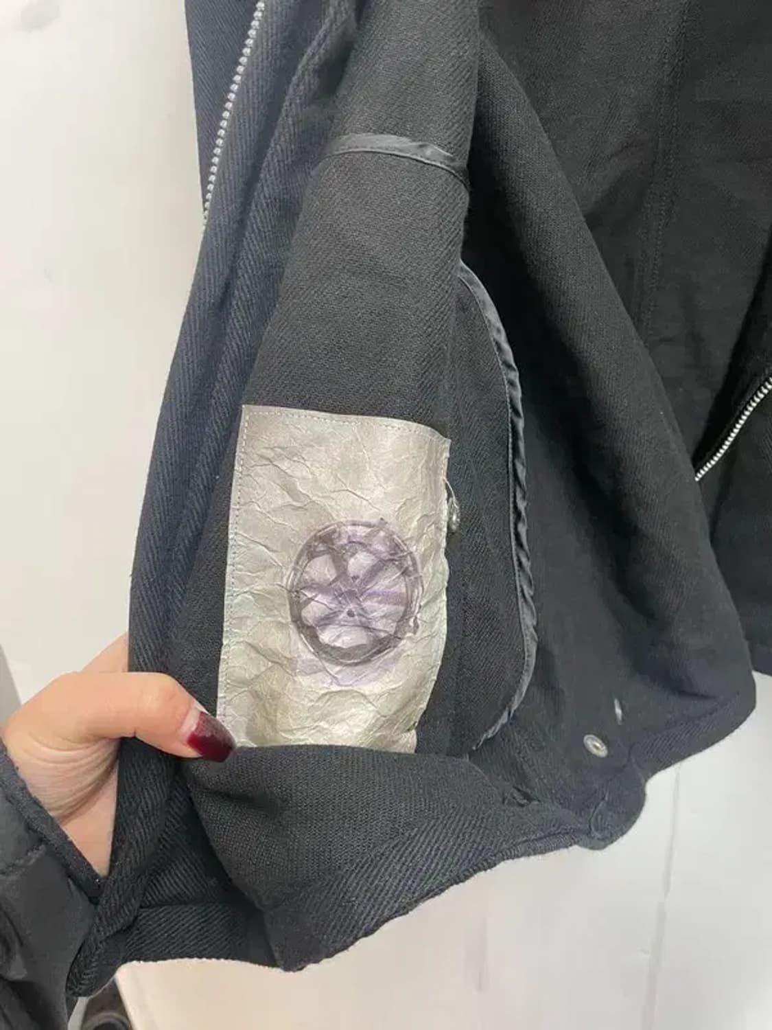 스몰 플라스틱프로덕트 코튼 바이커 자켓 블랙 상품이미지6