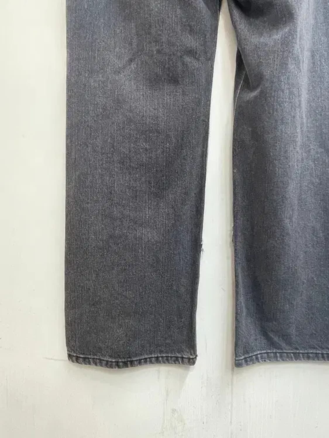 2 오와이 패치로고 워싱 데님 팬츠 와이드진 블랙 상품이미지9