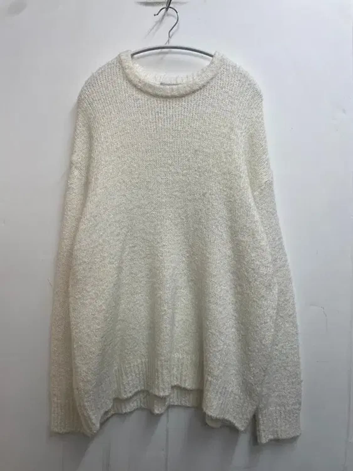 라지 미니멀 프로젝트 오버핏 니트 스웨터 아이보리 상품이미지2