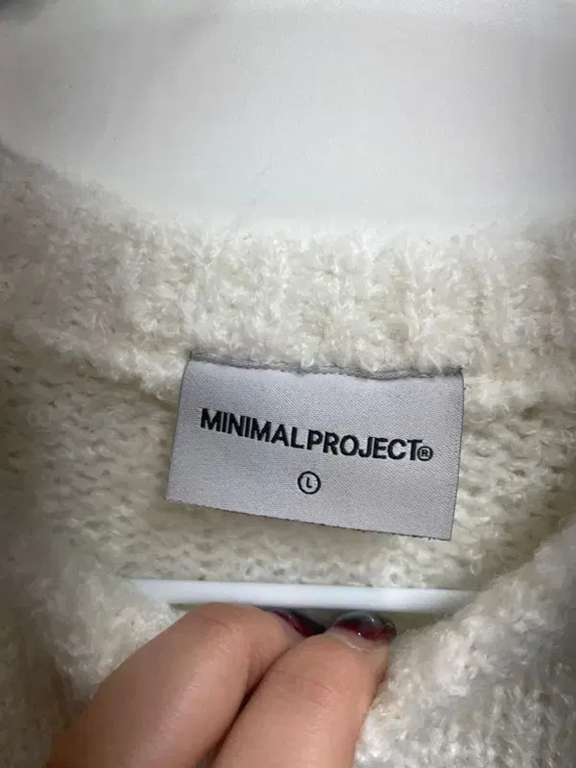 라지 미니멀 프로젝트 오버핏 니트 스웨터 아이보리 상품이미지5