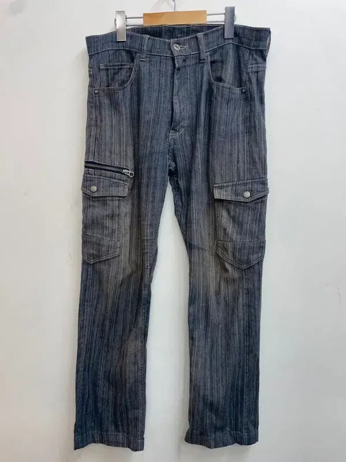 32 jpn 워싱 포켓 오일진 데님 팬츠 슬림핏 상품이미지2