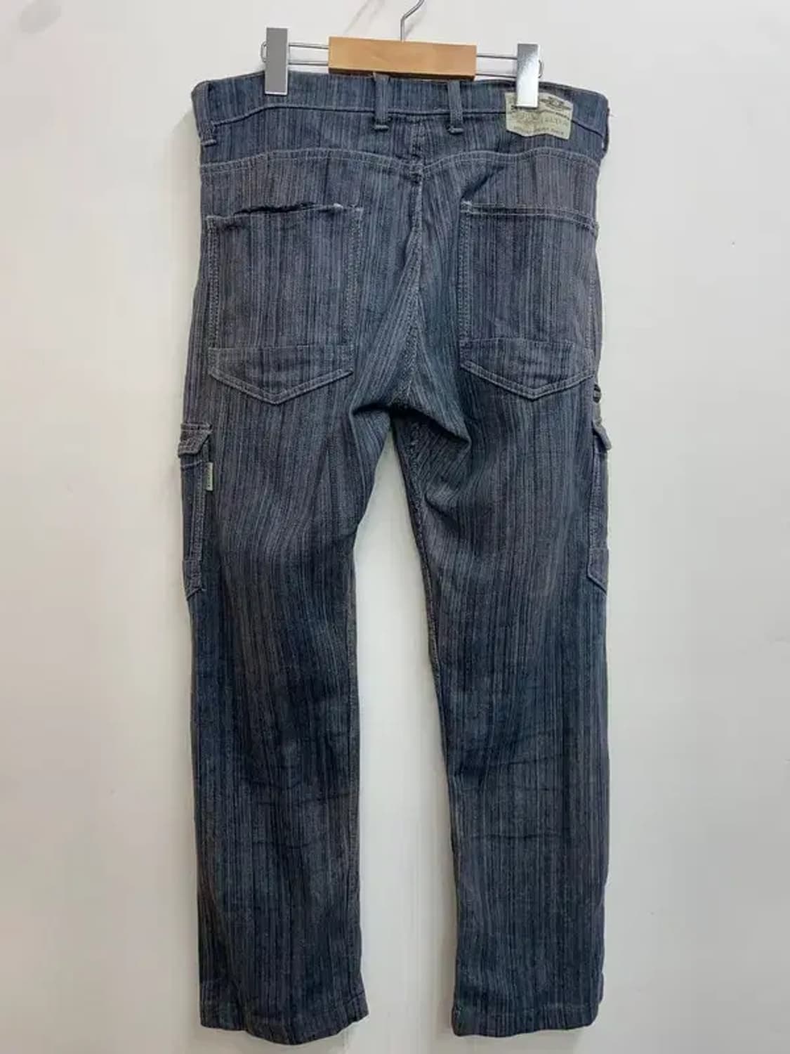 32 jpn 워싱 포켓 오일진 데님 팬츠 슬림핏 상품이미지6