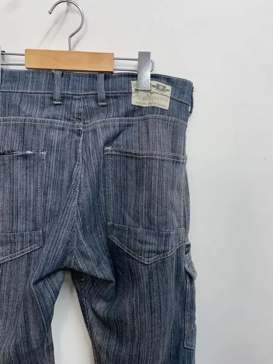 32 jpn 워싱 포켓 오일진 데님 팬츠 슬림핏 상품이미지8