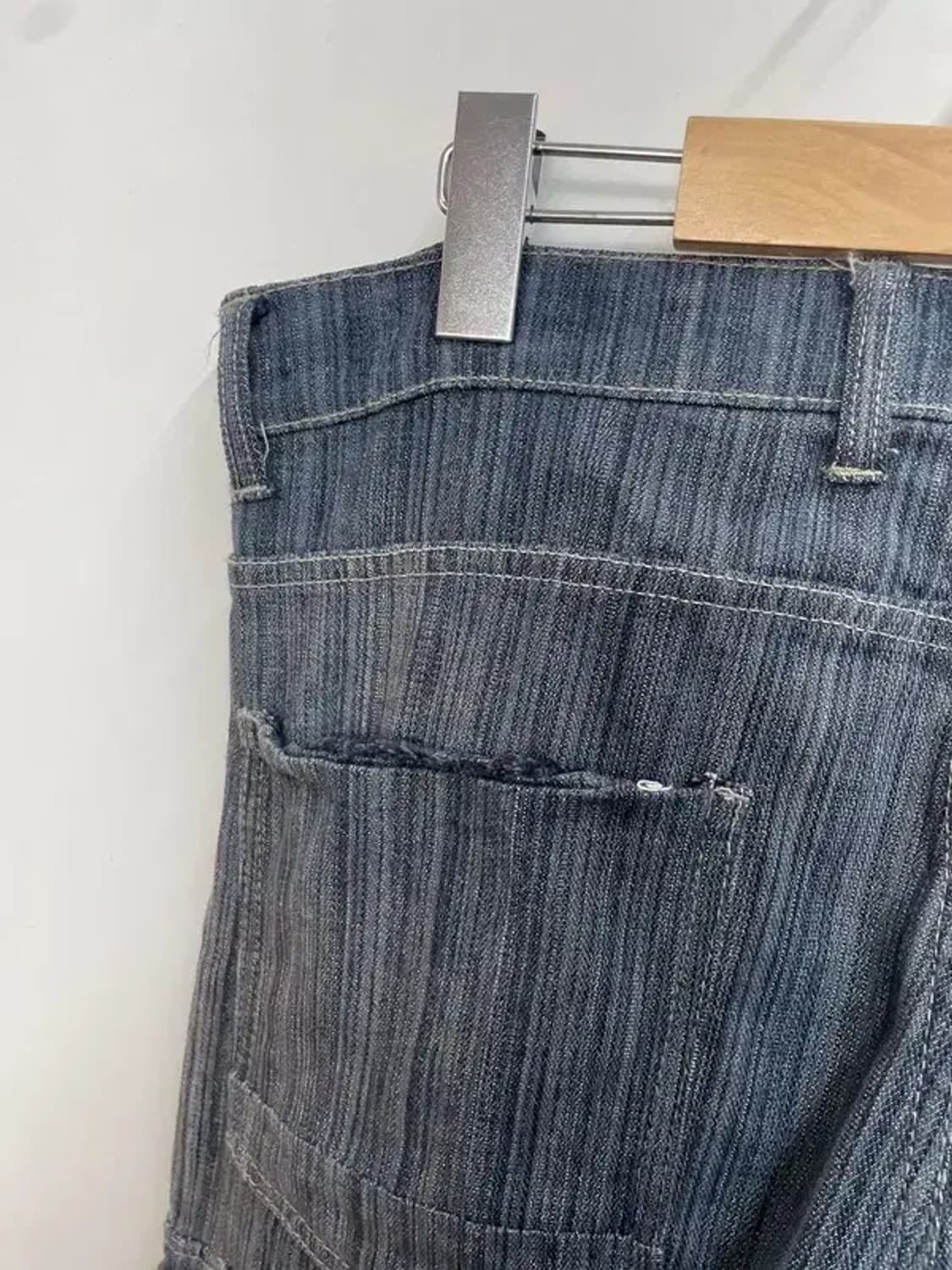 32 jpn 워싱 포켓 오일진 데님 팬츠 슬림핏 상품이미지9